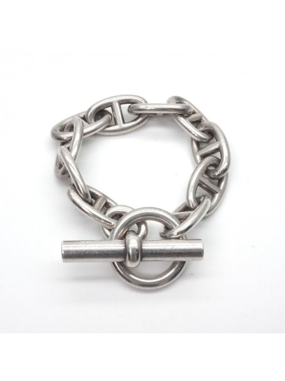 Hermes Chaine D'ancre Bracelet Bangle Cuff 925 Sterling Silver